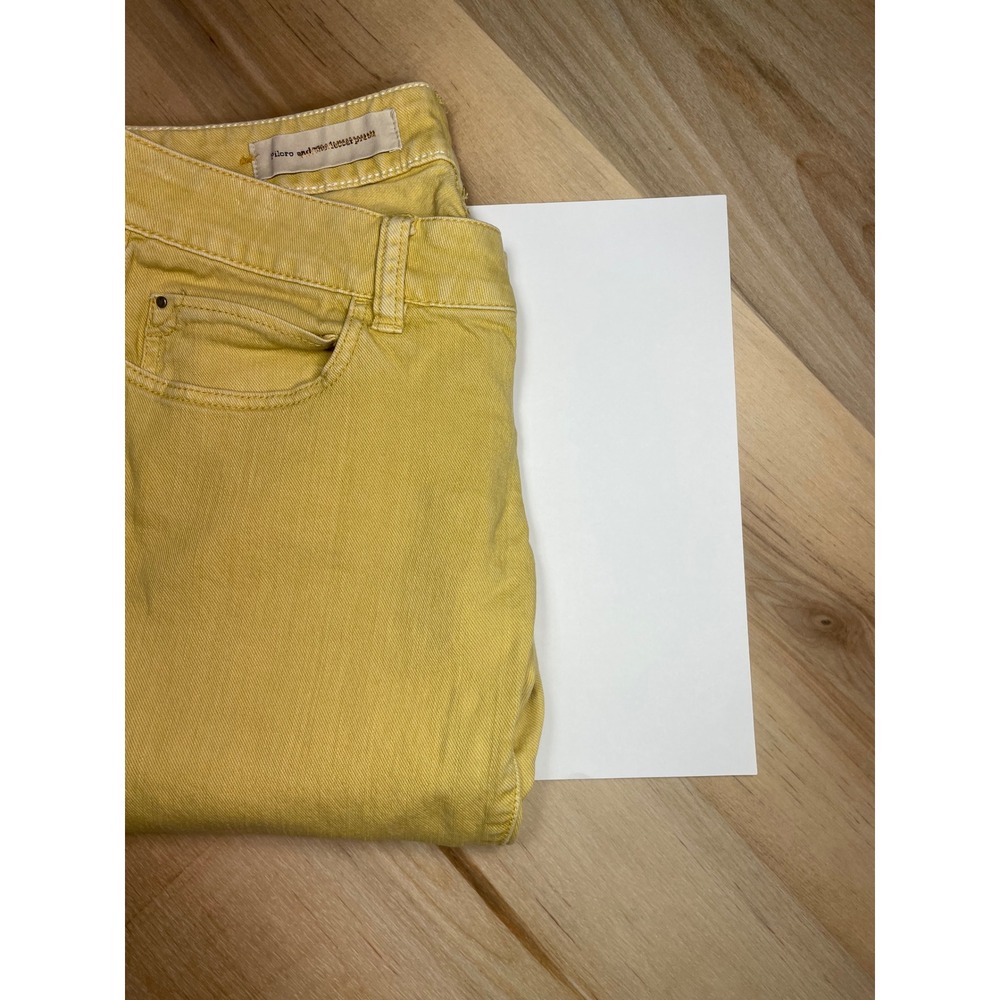 Pilcro and the Letterpress Stet Slim Jeans Yellow Low Rise Size 26 Anthropologie - Picture 4 of 12